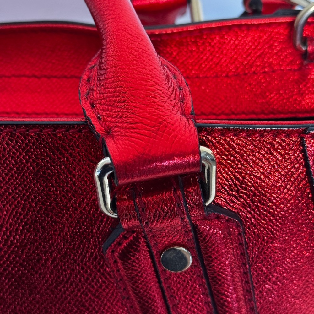 Burberry Metallic Red Leather Somerford - Picture 6 of 17